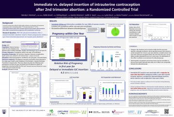 Immediate vs delayed insertion of intrauterine contraception after second trimester abortion: a Randomized Controlled Trial Norman WV, Brant R, Bryan S, Peterson S, Chen W, Soon JA, Dicus L, Trouton K, Kaczorowski J. 